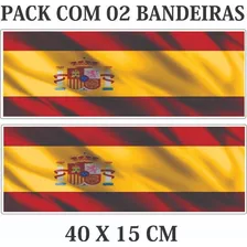 Adesivo Bandeira Espanha Carro Moto 02 Unidades 40x15cm