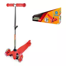 Patinete Infantil 3 Rodas Led Vermelho Partiu Rolê Etitoys