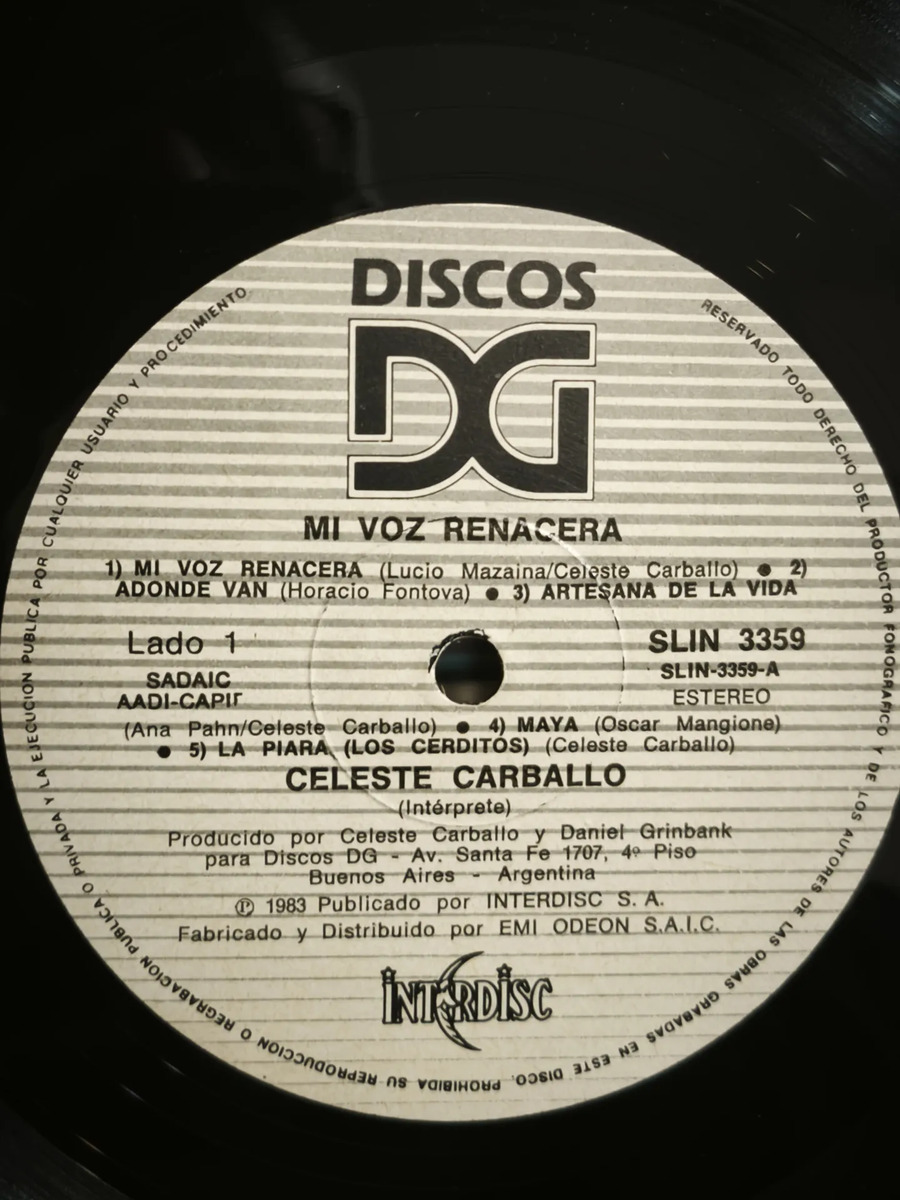 Celeste Carballo - Mi Voz Renacerá - vinilo 1983
