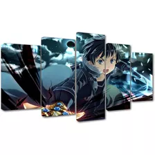 5 Cuadros Canvas Kazuto Kirigaya Anime Diseño Unico Arte 