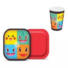 Kit Festa Copos E Pratos Pokemon Pocket Monster Kit Festa