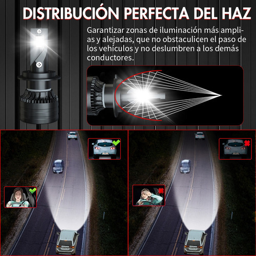 Kit De Faros Led H1 H7 Luz Alta Y Baja Para Peugeot, 30000 L Foto 7
