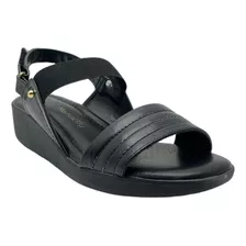 Sandalias Con Elástico Manuelly Para Dama Relax Preto 392733