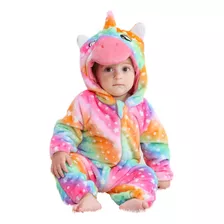 Macacão Fantasia Infantil Bebê Ursinho Unicórnio Colorido