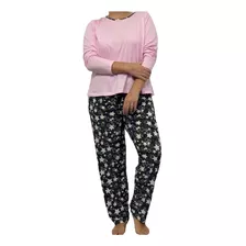 Pijama Mujer Invierno Manga Larga Talle Especial Moderno