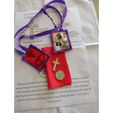 Pack: Cruz Del Perdón, Medalla Y Escapulario Morado.