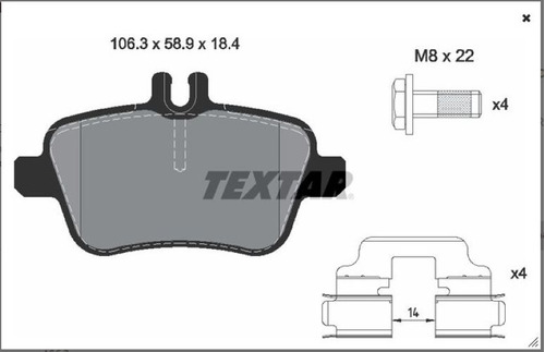 Balatas Traseras Mercedes-benz A180 2013-2014 B180 2011-2019 Foto 3