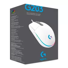 Mouse Gamer Logitech G203 Lightsync Optical 8000 Dpi White