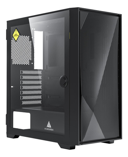 Imagem do produto Gabinete Gamer Acegeek Striker A411 Mesh, Mid-Tower, Lateral de Vidro, Preto, AG-STRIKER-A411-BK em Mercado Livre