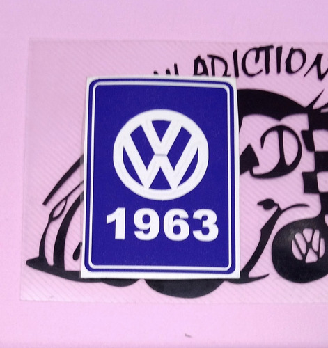 Calcomania Adherible Ao 1963 Vocho Combi Caribe Sticker Para El Cristal Vinil Volkswagen Vw Foto 2