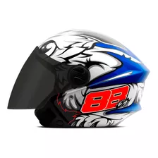 Capacete New Liberty Three Gp 88 Brilhante Com Viseira Fumê