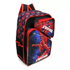 Mochila Infantil Homem Aranha Teia Meninos G Costas Escolar Cor Preto Desenho Do Tecido Spiderman Homem-aranha