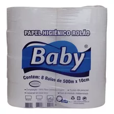 Papel Higiênico Rolão Folha Simples Virgem Branco 8x500m Bab