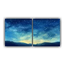 120x60cm Set 2 Canvas Colores Refinado Impresionista Noche E