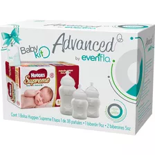 Kit Biberones Evenflo Advanced + Pañales Huggies Supreme Rn