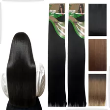 Kit 2 Extensão Cabelo Aplique Tic-tac Orgânic0 Weng 80cm Cor Preto #1