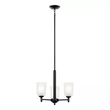 , Shailene 43670bk - Lámpara De Araña De 3 Luces Con Cristal