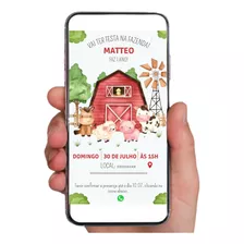 Convite Virtual Interativo Tema Fazenda Personalizado