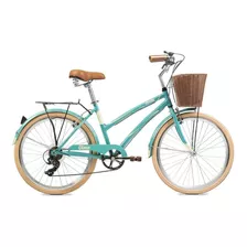 Bicicleta Urbana Olmo Amelie Plume Rapide R26 18 6v Frenos V-brakes Cambio Shimano Tourney Tz500 Color Verde Con Pie De Apoyo 