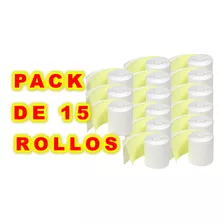 Rollo Papel Quimico 57 Mm Con Copia P Registradora 15 Rollos