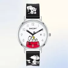 Reloj Snoopy Cartoon Silicon Black Calendario. Envío Gratis!