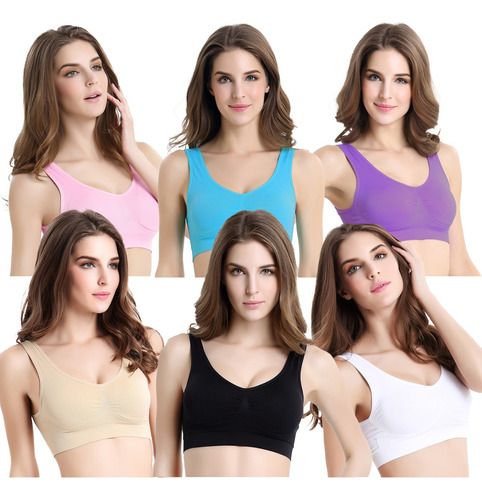 6 Paquete De Brasier Push Up Color Sujetador Sin Varillas