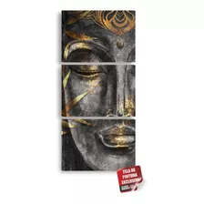 Quadro Buda Douadado Decorativo Casas Empresas 141x64cm Cor Colorido Cor Da Armação Pinus