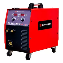 Máquina De Solda Inverter Bambozzi Mte 210 Plus Multiprocesso Vermelha E Preta 50hz/60hz 127v/220v