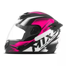 Capacete Feminino Rosa Fechado Mixs Mx2 Storm Brilhante Novo