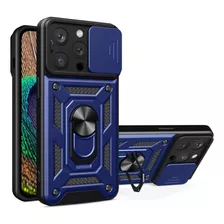 Funda Case Para iPhone 14 Pro Holder Protector Camara Azul