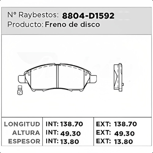 Balatas Delanteras Nissan Versa 2013 - 2019 Cermica Foto 3