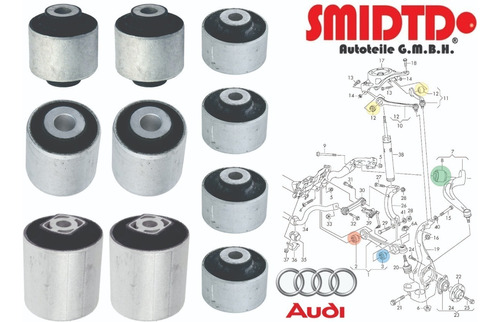 Kit Bujes Y Gomas Brazos Suspensin Delantera Audi A4 09-12 Foto 4