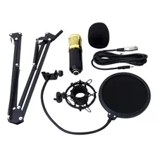 Microfone Condensador Pop Filter Aranha Com Braço Articulado