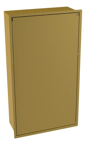 Lixeira Retangular Dourada 15 L Para Parede - Tampa Click Dourado