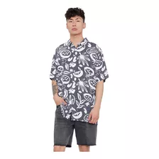 Guayabera Hombre Print Night Negro Corona