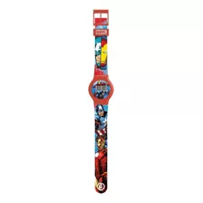Avengers - Reloj Digital Iron Man Capitan America- Avrj6 Color De La Correa Rojo