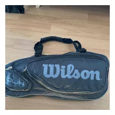 Bolso Tenis Raquetero Wilson P/3 Raquetas Color Negro