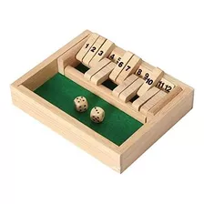 Juego De Madera 12 Shut The Box - Juego De Viaje Pequeño - J