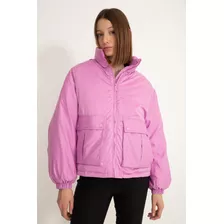 Campera Textura Durazno Rosa Mujer System