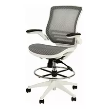 Flash Furniture Mid-back Transparent Gray Mesh Drafting