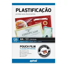 Plástico Para Plastificação 125 Micras A4 02427 Spiral