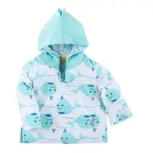 Toalla Poncho Con Filtro Upf 50+ Ballena 0-12 M Zoocchini