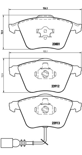 Set-4 Balatas Delanteras Volkswagen Passat 3.6l V6 06/09 Foto 2