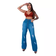 Calça Jeans Feminina Wide Leg Coleção Nova