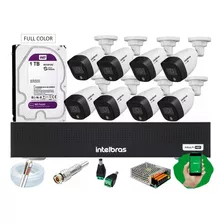 Kit 8 Cam Intelbras Full Color Dvr 8 Canais Fullhd C/ Purple