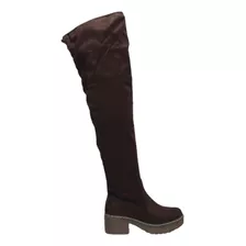 Botas Bucaneras De Mujer Gamuza Tacón Bajo Y39 Yasna