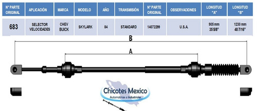 Chicote De Velocidades Chevrolet Buick Skylark 84 Estndar Foto 2