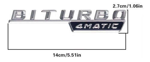 Emblema Mercedes Biturbo 4 Matic 4matic Amg Brabus Plateado Foto 2