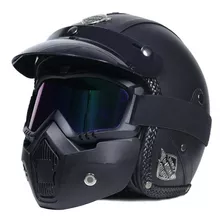 Casco 3/4 Piel Cafe Racer Jet Chopper Harley Roket Vintage