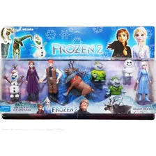 Espectacular Set Pack Frozen X8 Muñecos Elsa Anna Olaf Troll